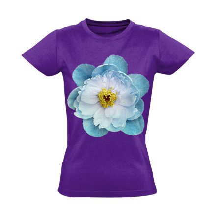 Kék Babarózsa virágos női póló (lila)