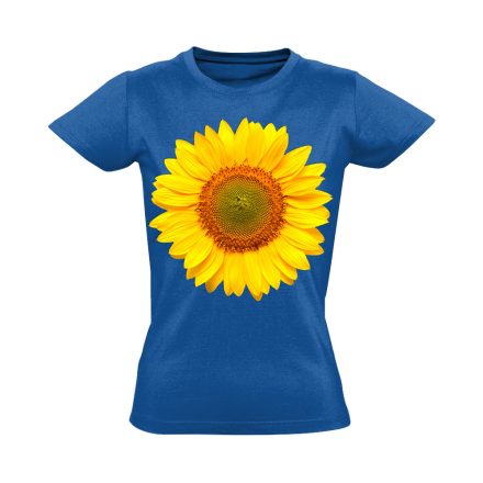 Napraforgó virágos női póló (kék)