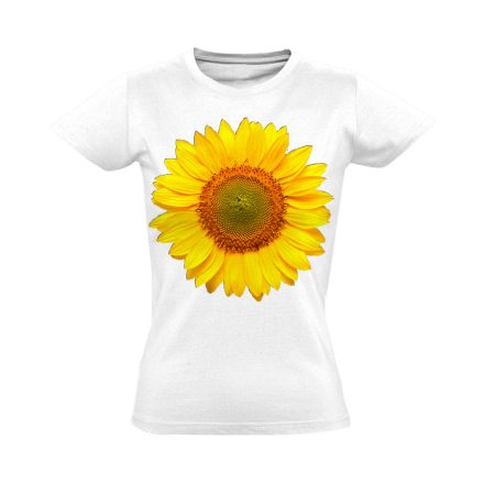 Napraforgó virágos női póló (fehér)