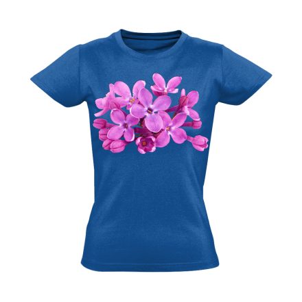 Lila Orgona virágos női póló (kék)