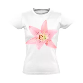 Pink Liliom virágos női póló (fehér)