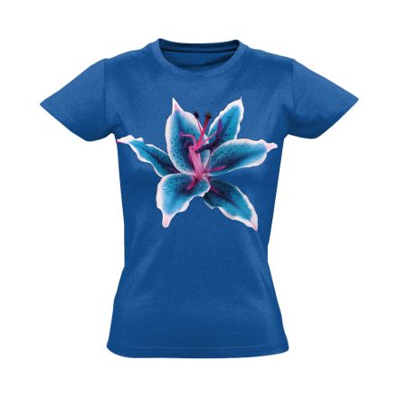 Kék Liliom virágos női póló (kék)