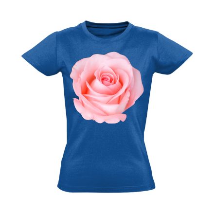 Halvány Rózsa virágos női póló (kék)