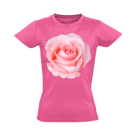 Halvány Rózsa virágos női póló (rózsaszín)