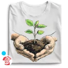 Életet adó föld agrár férfi póló (fehér)