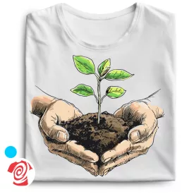 Életet adó föld agrár férfi póló (fehér)