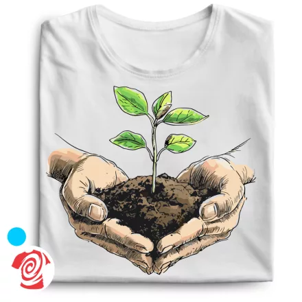 Életet adó föld agrár férfi póló (fehér)