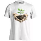 Életet adó föld agrár férfi póló (fehér)