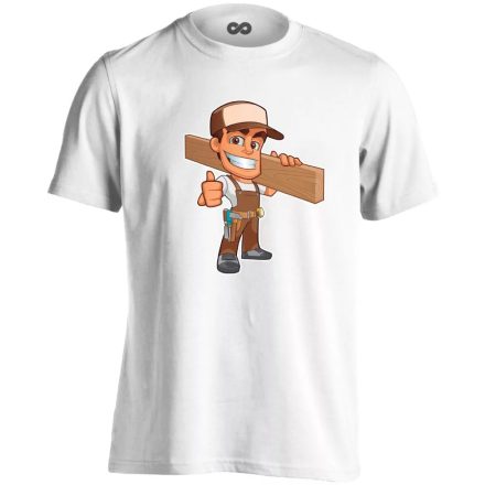 ÁcsMester ács, tetőfedő férfi póló (fehér) akciós póló - L