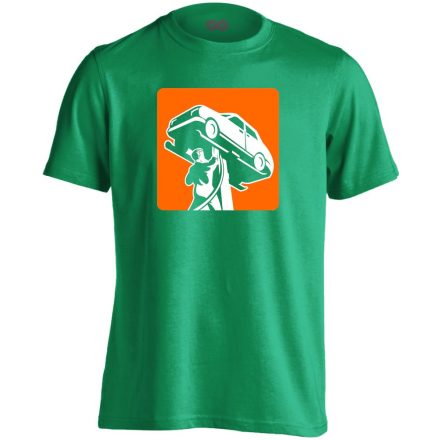 RetróAutó autószerelő férfi póló (zöld)