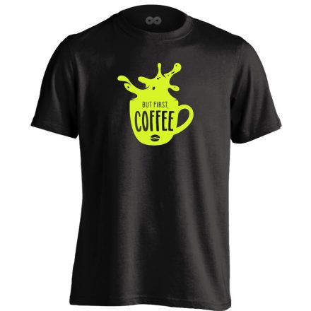 But First Coffee barista férfi póló (fekete)