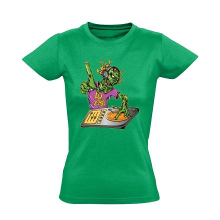 Zombie DJ női póló (zöld)