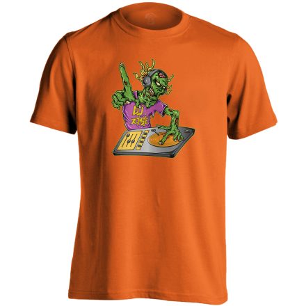 Zombie DJ férfi póló (narancssárga)