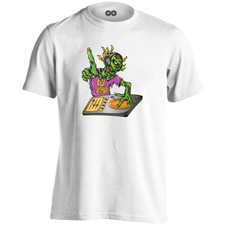 Zombie DJ férfi póló (fehér)