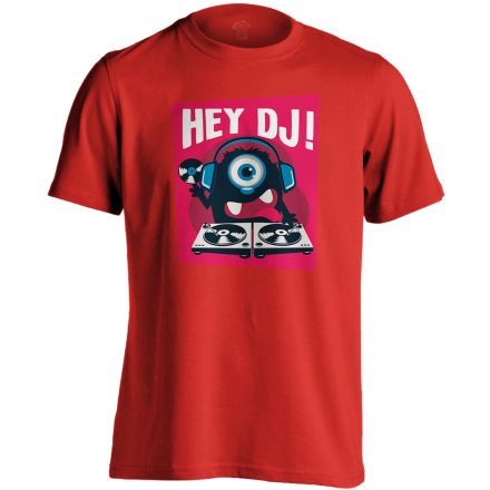 Hey! DJ férfi póló (piros)