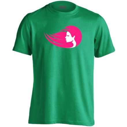 PinkKopf fodrász férfi póló (zöld)