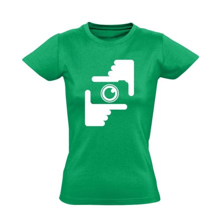 Komponál fotós női póló (zöld)