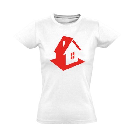 Házikó ingatlanos női póló (fehér)