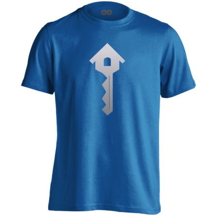 Kulcs a Boldogsághoz ingatlanos férfi póló (kék)