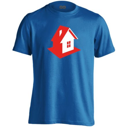 Házikó ingatlanos férfi póló (kék)