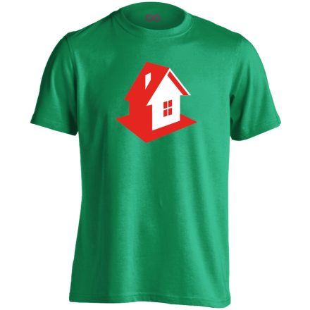 Házikó ingatlanos férfi póló (zöld)