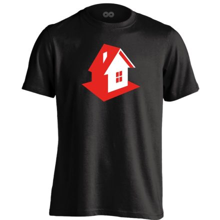 Házikó ingatlanos férfi póló (fekete)