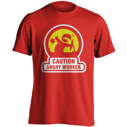 Angry Worker IT-s férfi póló (piros)