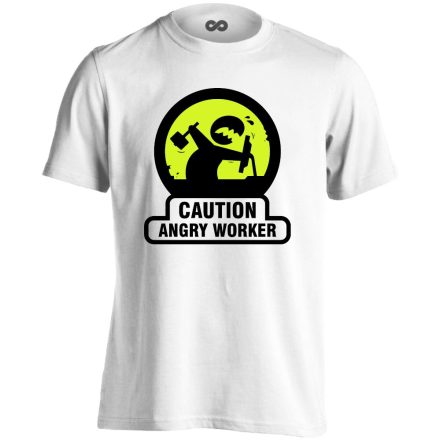 Angry Worker IT-s férfi póló (fehér)