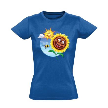 Sunshine Happy kertész női póló (kék)