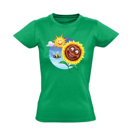 Sunshine Happy kertész női póló (zöld)