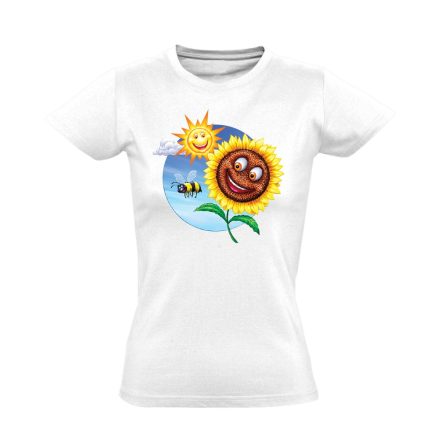 Sunshine Happy kertész női póló (fehér)