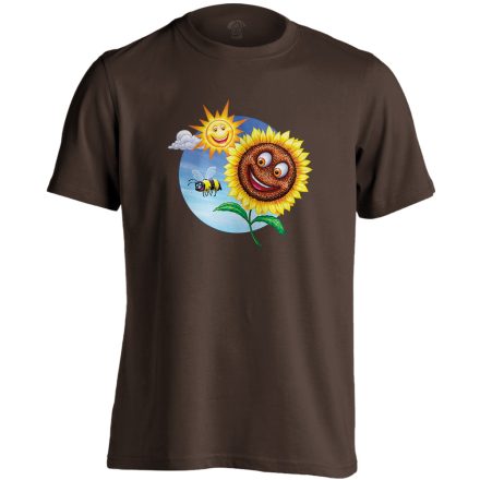 Sunshine Happy kertész férfi póló (csokoládébarna)