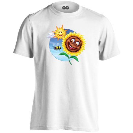 Sunshine Happy kertész férfi póló (fehér)