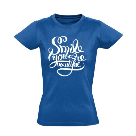 Smile kozmetikus/sminkes női póló (kék)
