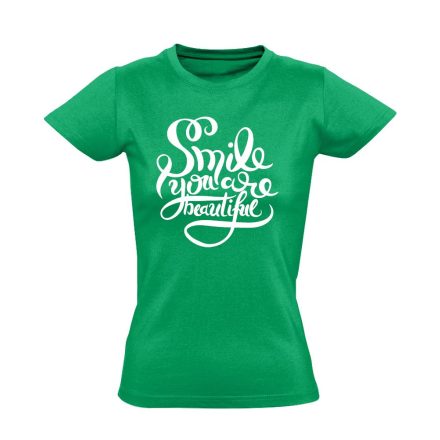 Smile kozmetikus/sminkes női póló (zöld)