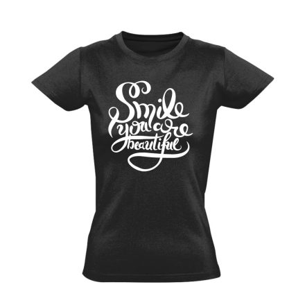 Smile kozmetikus/sminkes női póló (fekete)