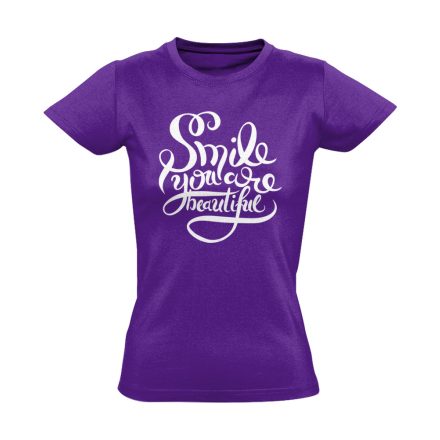 Smile kozmetikus/sminkes női póló (lila)