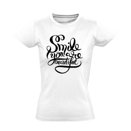 Smile kozmetikus/sminkes női póló (fehér)