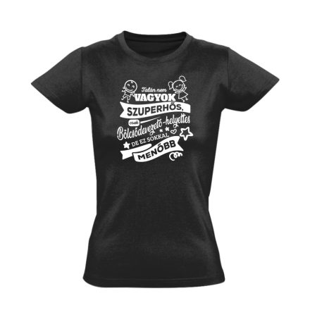 MenőBölcsihelyettes kisgyermeknevelő női póló (fekete)