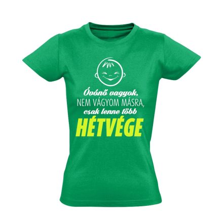 VíkendVágy óvónéni női póló (zöld)