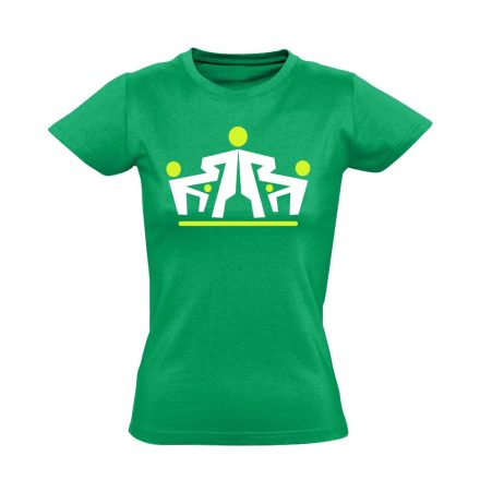Fogódzkodó szociális munkás női póló (zöld)