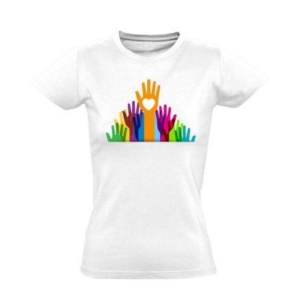 Közösség szociális munkás női póló (fehér)