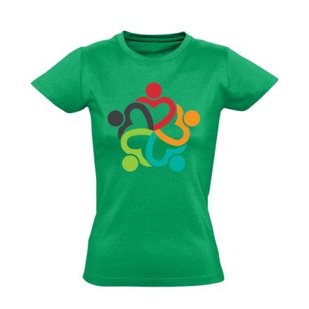 SzeretetKör szociális munkás női póló (zöld)