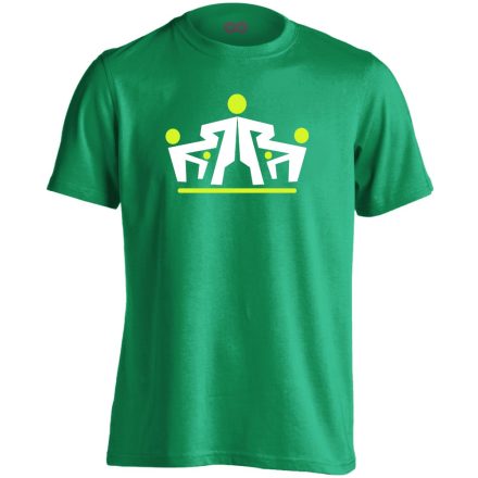 Fogódzkodó szociális munkás férfi póló (zöld)