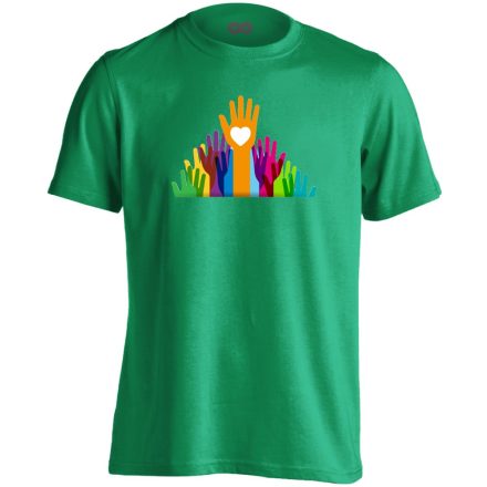 Közösség szociális munkás férfi póló (zöld)