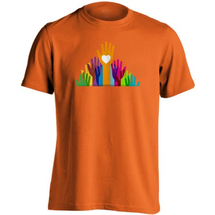 Közösség szociális munkás férfi póló (narancssárga)