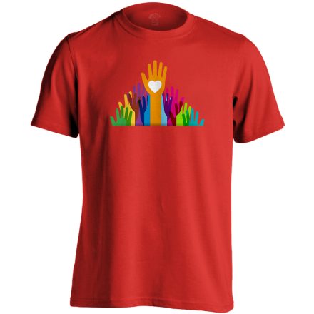 Közösség szociális munkás férfi póló (piros)