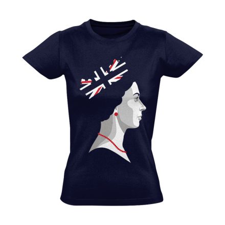 GodSaveTheQueen angoltanáros női póló (tengerészkék)