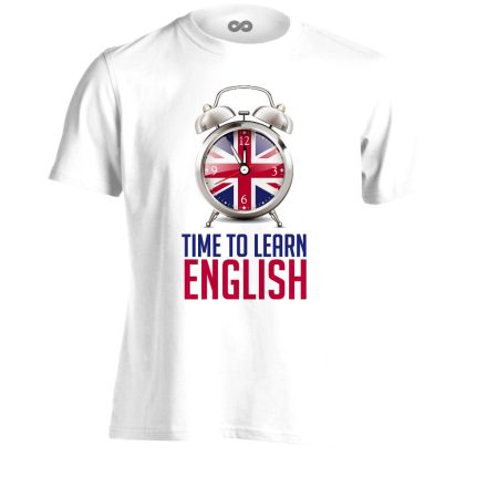 TimeToLearn angoltanáros férfi póló (fehér)