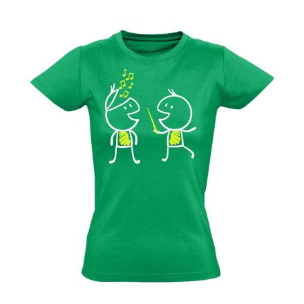 Éneklő Ifjúság énektanáros női póló (zöld)